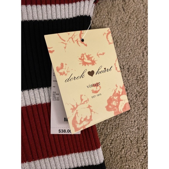 NWT DEREK HEART VINTAGE LONG SWEATER DRESS SIZE M STRIPED GLITTER DETAIL - Picture 4 of 15